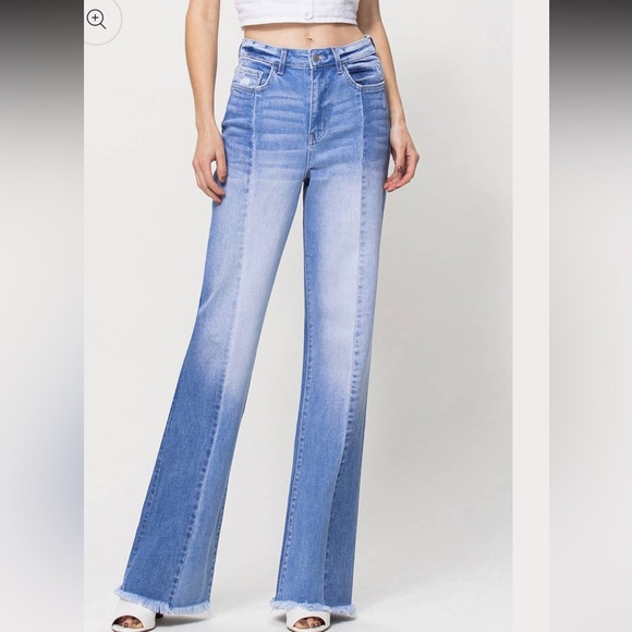 Flying Monkey - 90'S Vintage Super High Rise Double Panels Flare Jeans | Size 28 - Picture 2 of 16